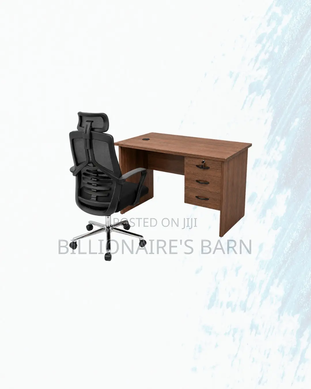 Practical 1m Desk and High-Back Ergonomic Chair for Productive Setups