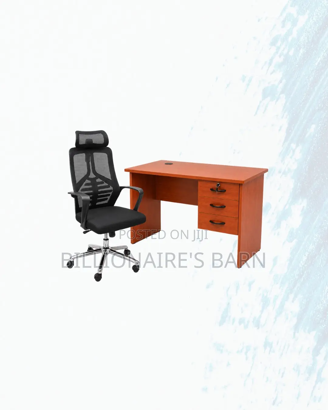 Practical 1m Desk and High-Back Ergonomic Mesh Chair for Home Use
