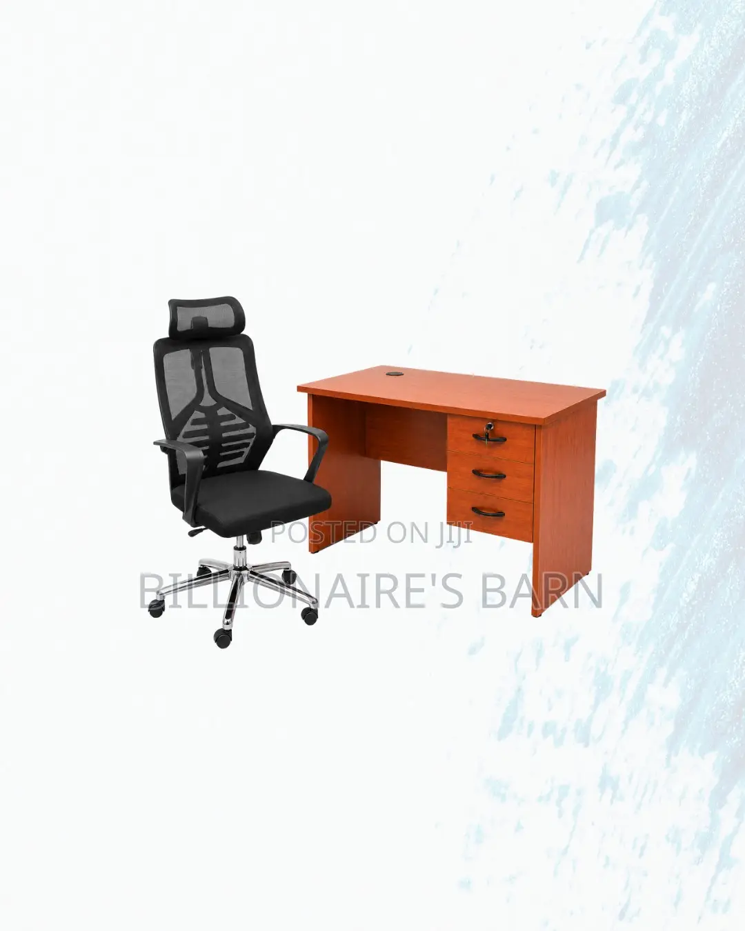 Practical 1m Desk and High-Back Ergonomic Mesh Chair for Home Use