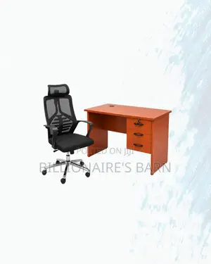 Practical 1m Desk and High-Back Ergonomic Mesh Chair for Home Use