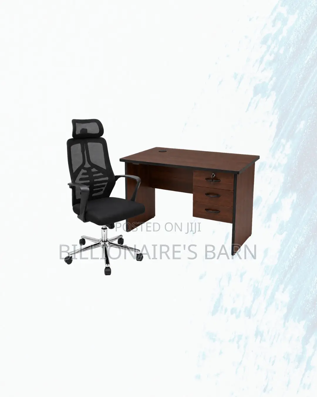 Practical 1m Desk and High-Back Ergonomic Mesh Chair for Daily Work
