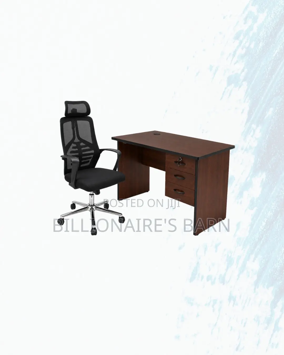 Practical 1m Desk and High-Back Ergonomic Mesh Chair for Daily Work