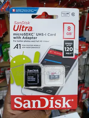 This Is an 8GB SanDisk Ultra microSDHC UHS-I Card Class 10.