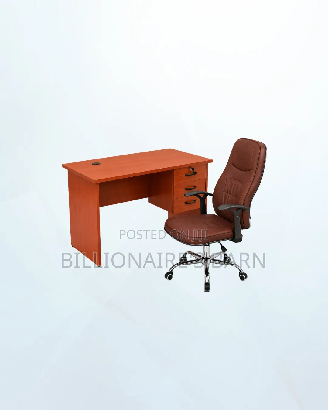 Practical 1m Desk and Executive Leather Chair for Productive Setups