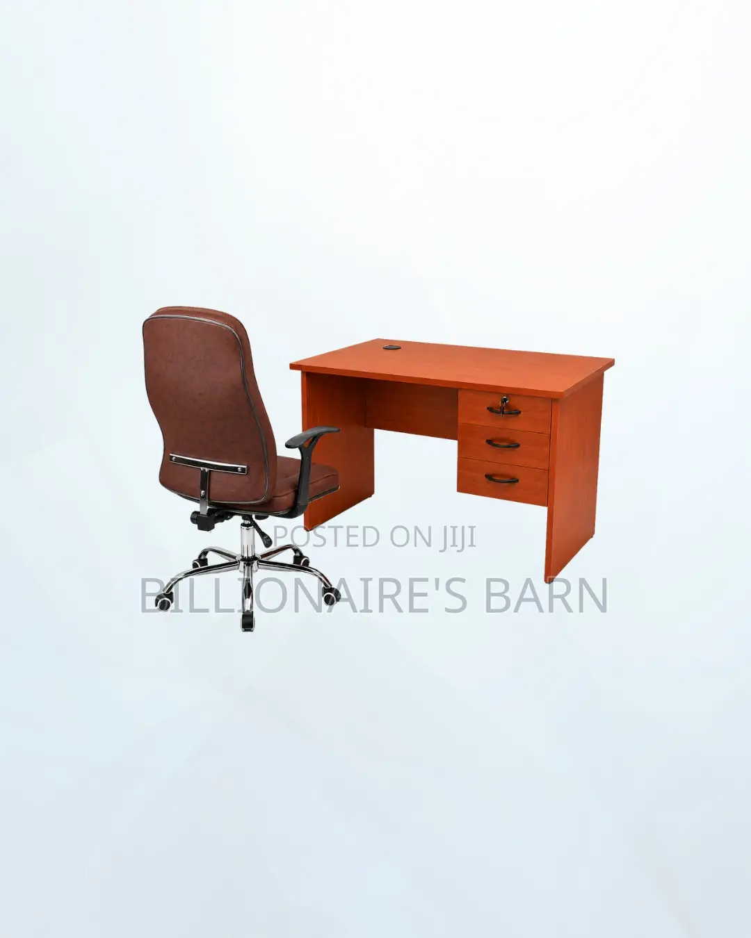 Practical 1m Desk and Executive Leather Chair for Productive Setups