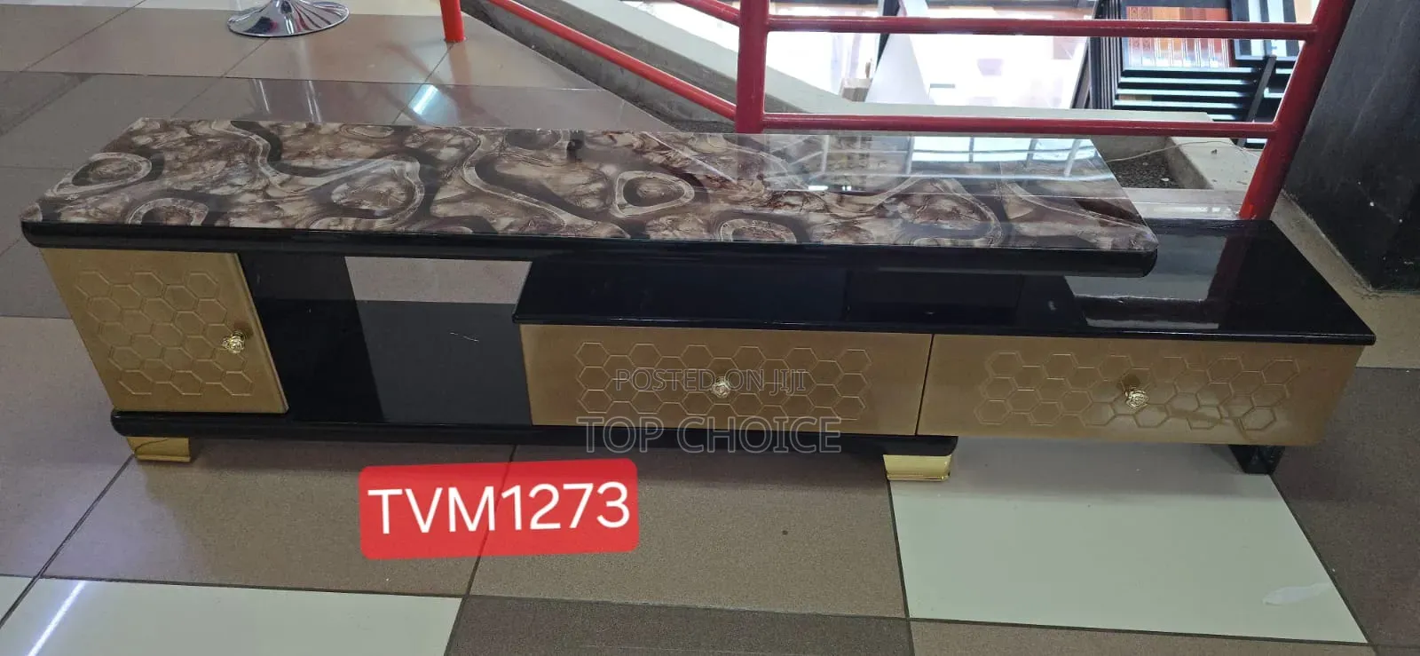 Modern TV Stand Glass Top
