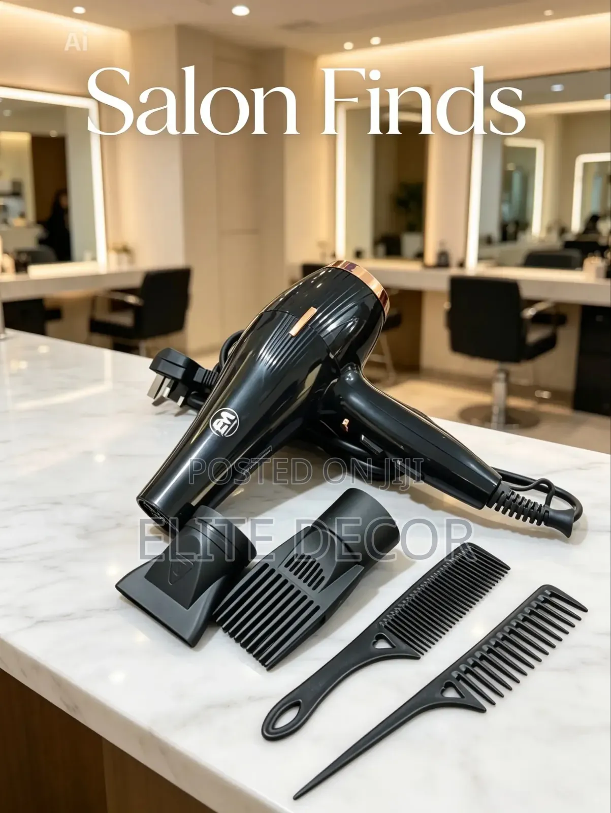 Electromate Commercial Hair Dryer (Blow Dryer) With Accessories