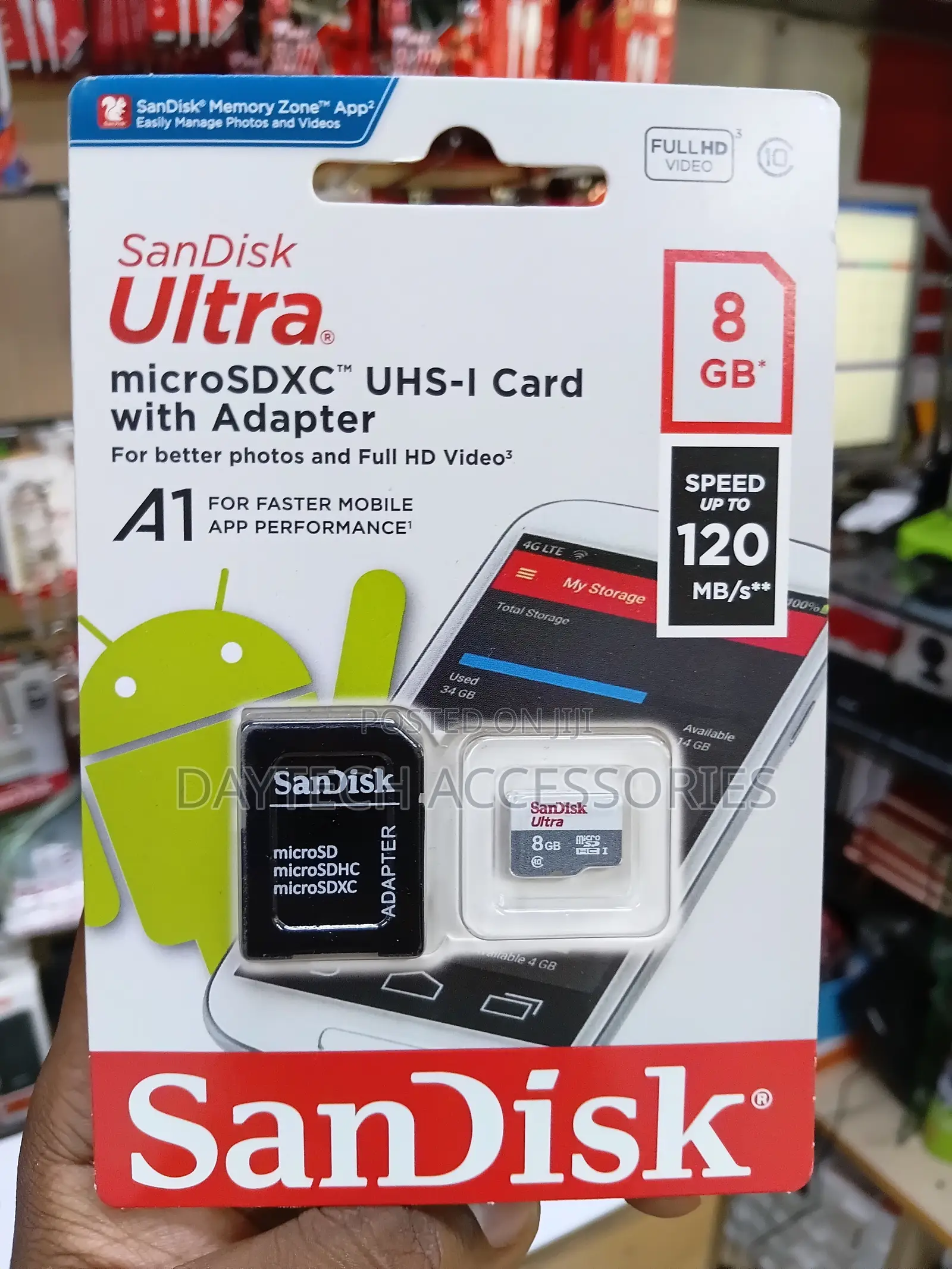 SanDisk Ultra 8GB microSDXC UHS-I Card With a Speed of Up to 120 MB/s.