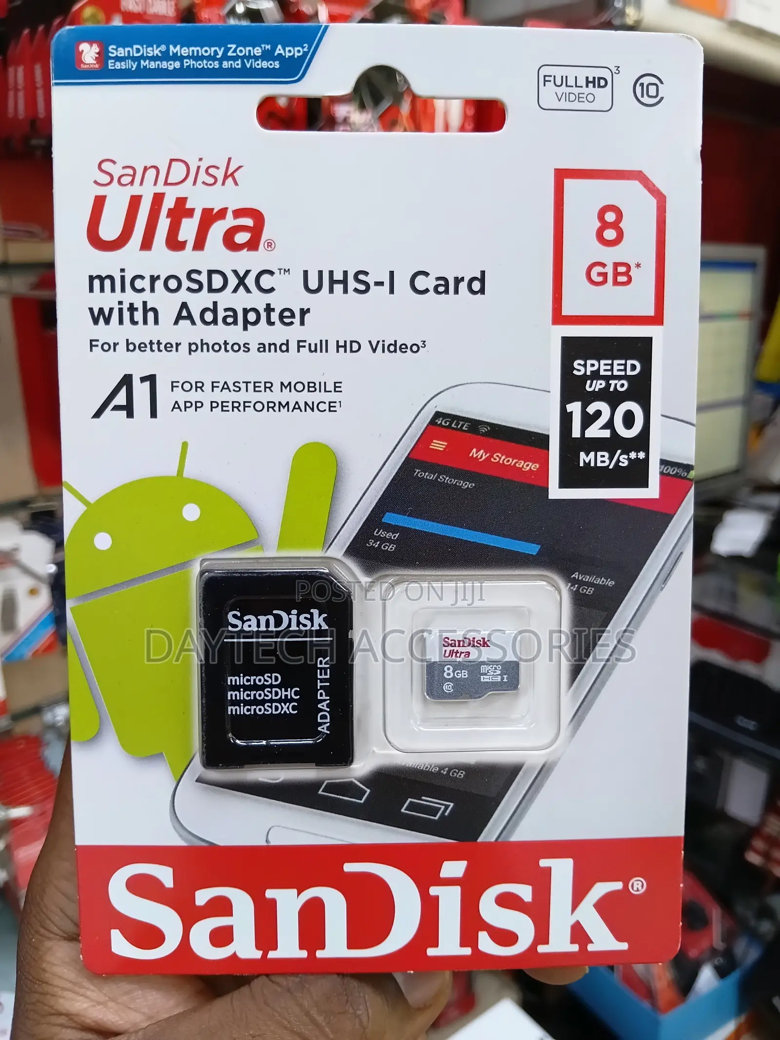 SanDisk Ultra 8GB microSDXC UHS-I Card With a Speed of Up to 120 MB/s.