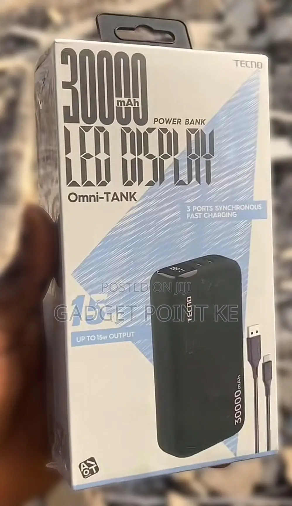 Original TECNO Omni-Tank 30000 mAh Power Bank.