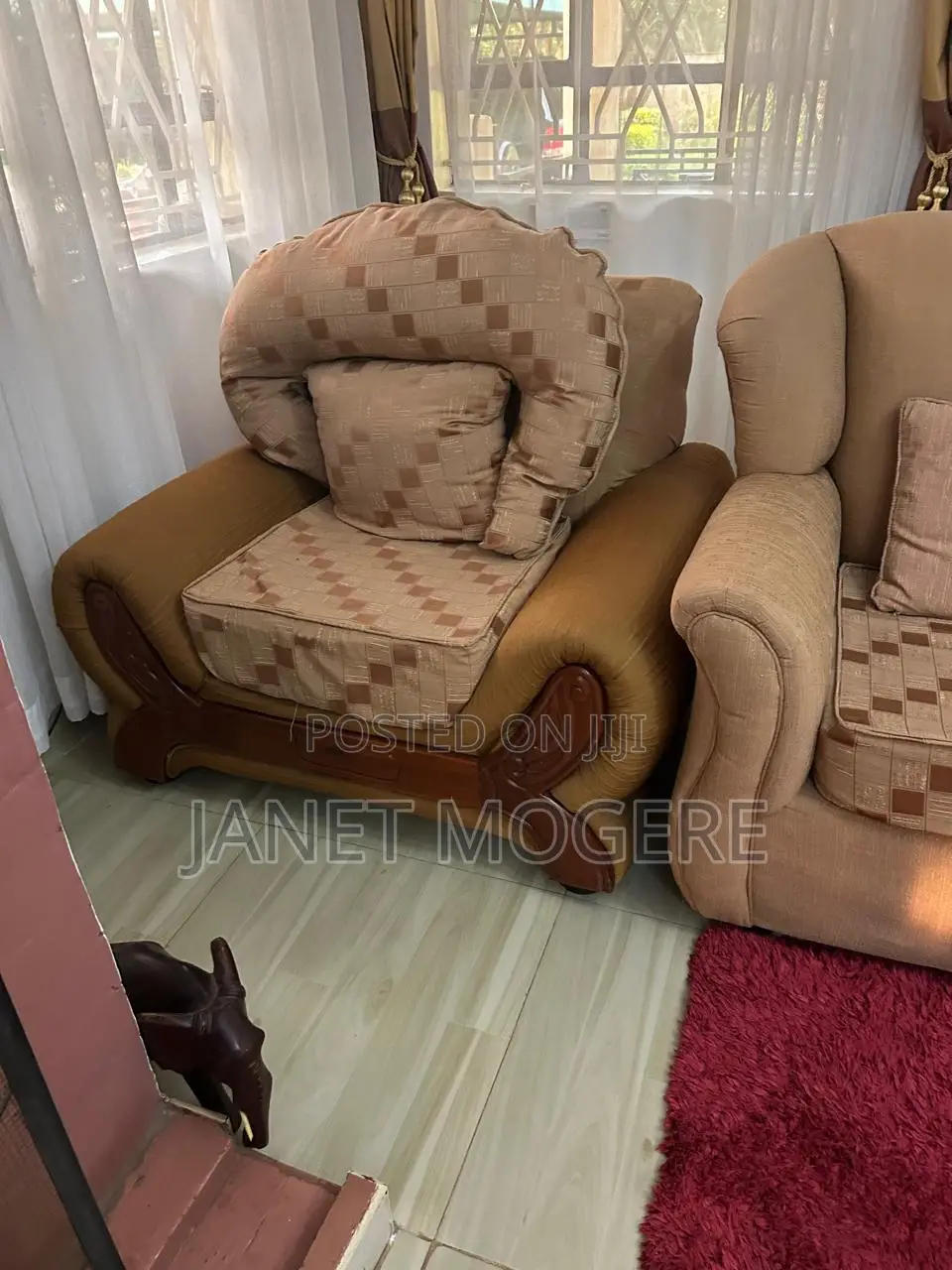 7 Seater Brown Sofa