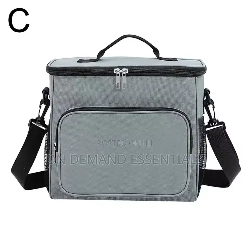 Single Layer Large Insulated Lunch Bag With Side Compartments