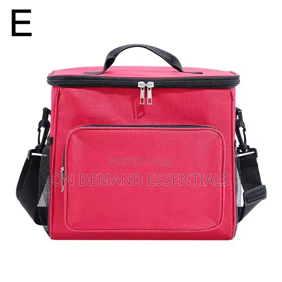 Single Layer Large Insulated Lunch Bag With Side Compartments