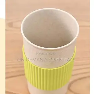 Re-Usable 350ml Wheat Straw Travel Coffee Mugs Cup With Lid
