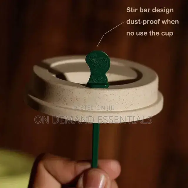 Re-Usable 350ml Wheat Straw Travel Coffee Mugs Cup With Lid