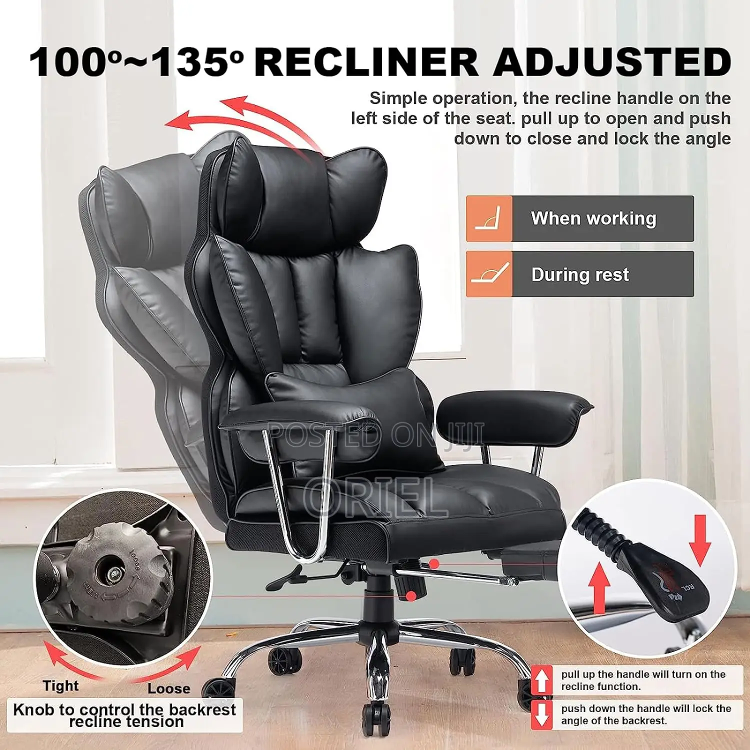 Office Chair Executive Leather Office High-Back Chair