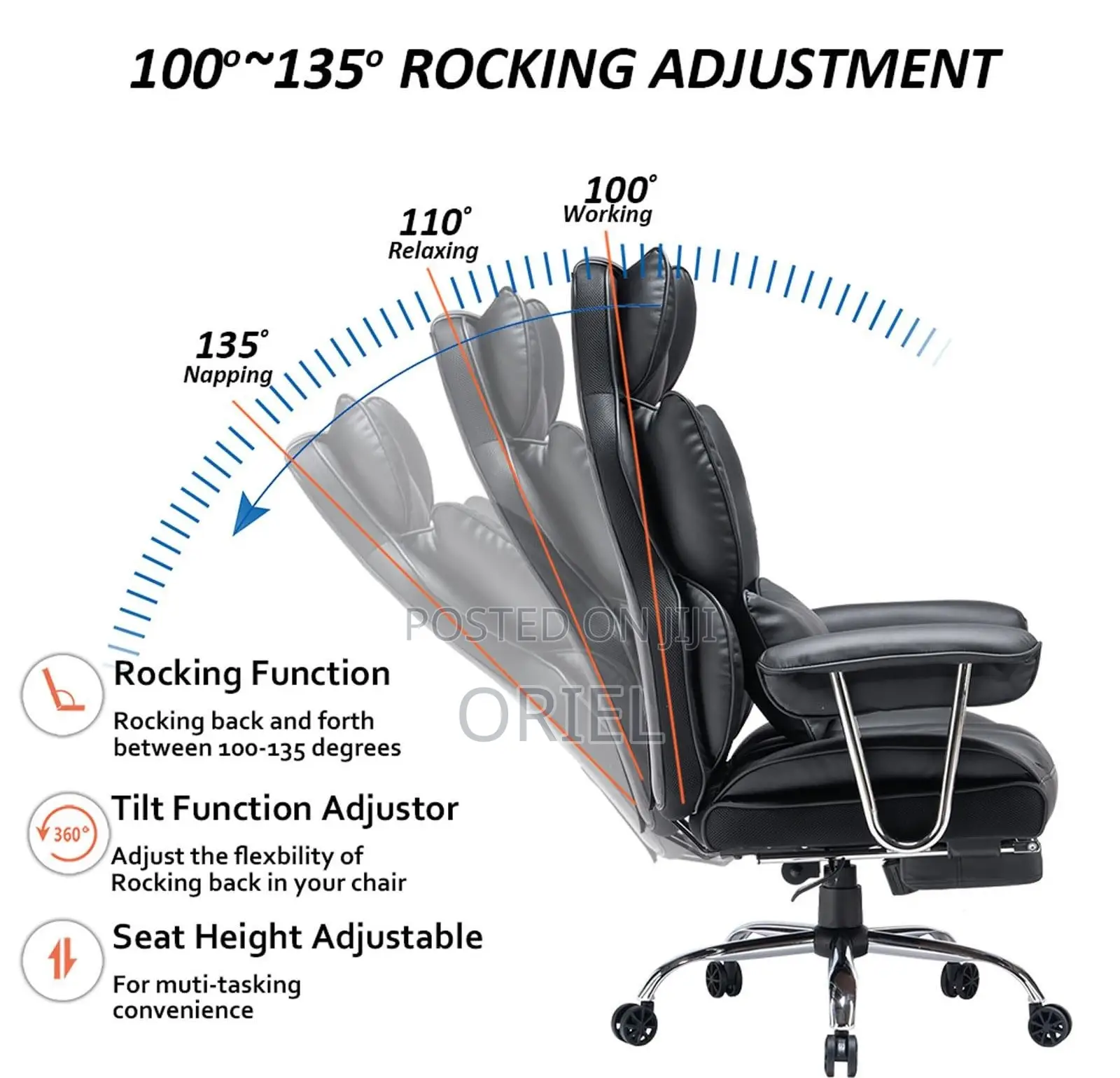 Office Chair Executive Leather Office High-Back Chair