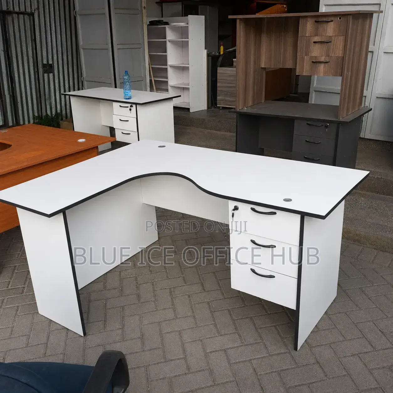 Executive Lshape Office Desk With 3 Drawers
