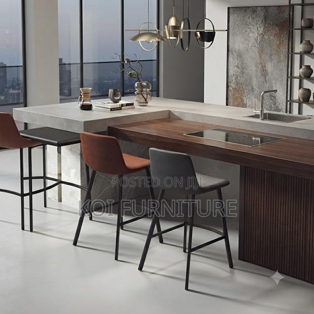 Barstools; Leather Non Recliner Home Office Barstools - thumbnail 3