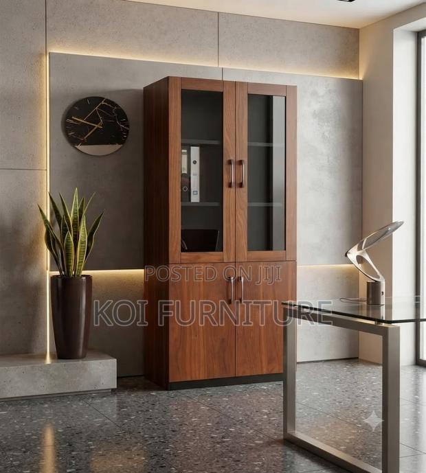 Office Chairs; Two Doors Executive Wooden Storage Cabinet - thumbnail 4