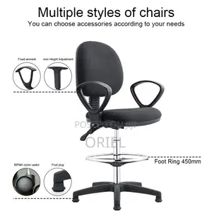 Office Chair : Office Swivel Fabric Chair With Footrest