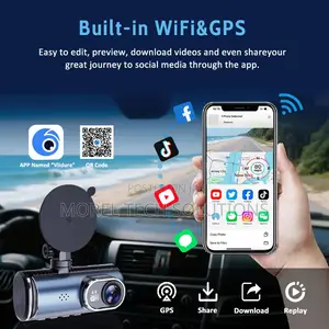 HD Dual Dashcam, WiFi GPS, Front + Rear 2. Smart Night Vision