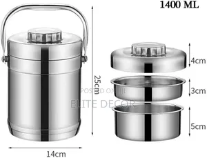 1.4L Stainless Steel 3-in-1 Food Flask Lunch Box – Thermal Insulated