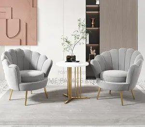 Arm Chair: Fabric Shell Shaped Backrest Single Accent Chair