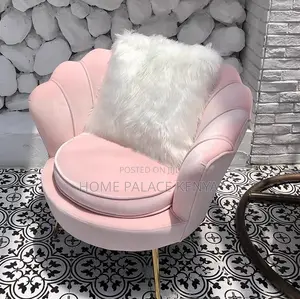 Arm Chair: Fabric Shell Shaped Backrest Single Accent Chair