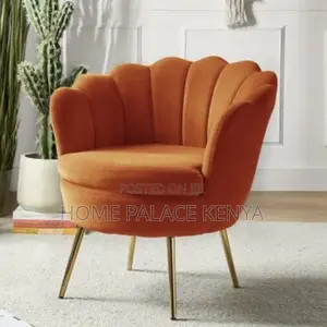 Arm Chair: Fabric Shell Shaped Backrest Single Accent Chair