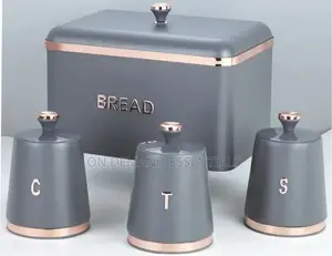 Large 15Litre Storage Bread Bin Capacity With 3 Canisters