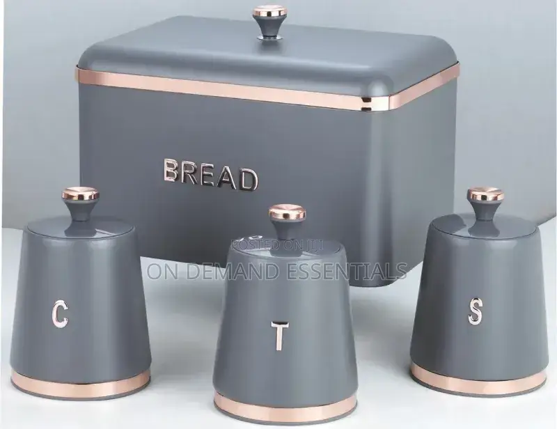 Large 15Litre Storage Bread Bin Capacity With 3 Canisters