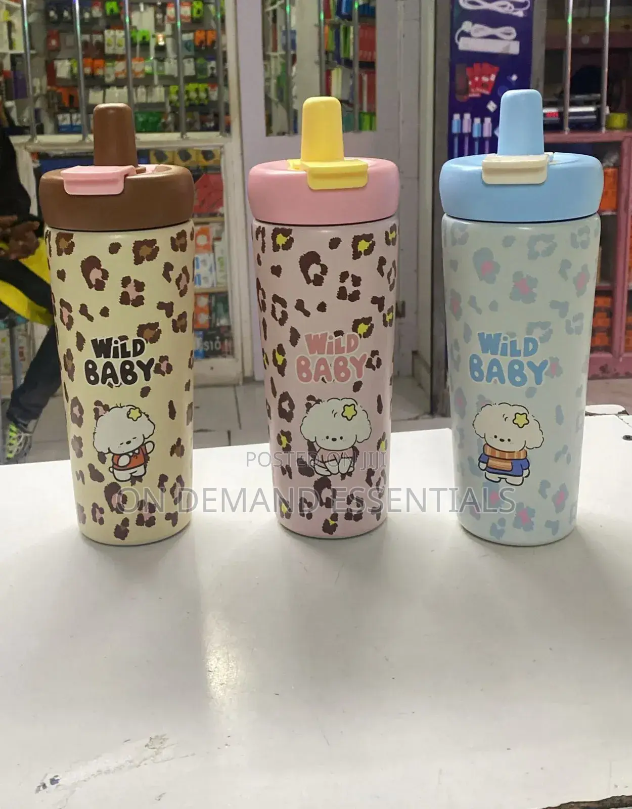 Stainless Steel Wild Baby Chui/ Animal Print Tumbler Silicone Handle