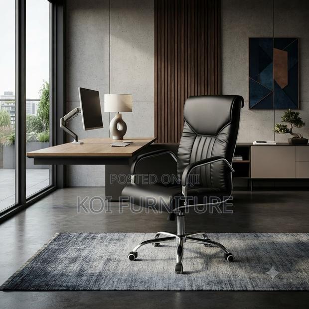 Office Chairs; Height Adjustable Office Leather Chairs - thumbnail 5