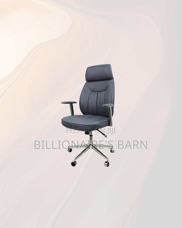 Practical Grey Executive Leather Chair High Back for All Day Support - thumbnail 2