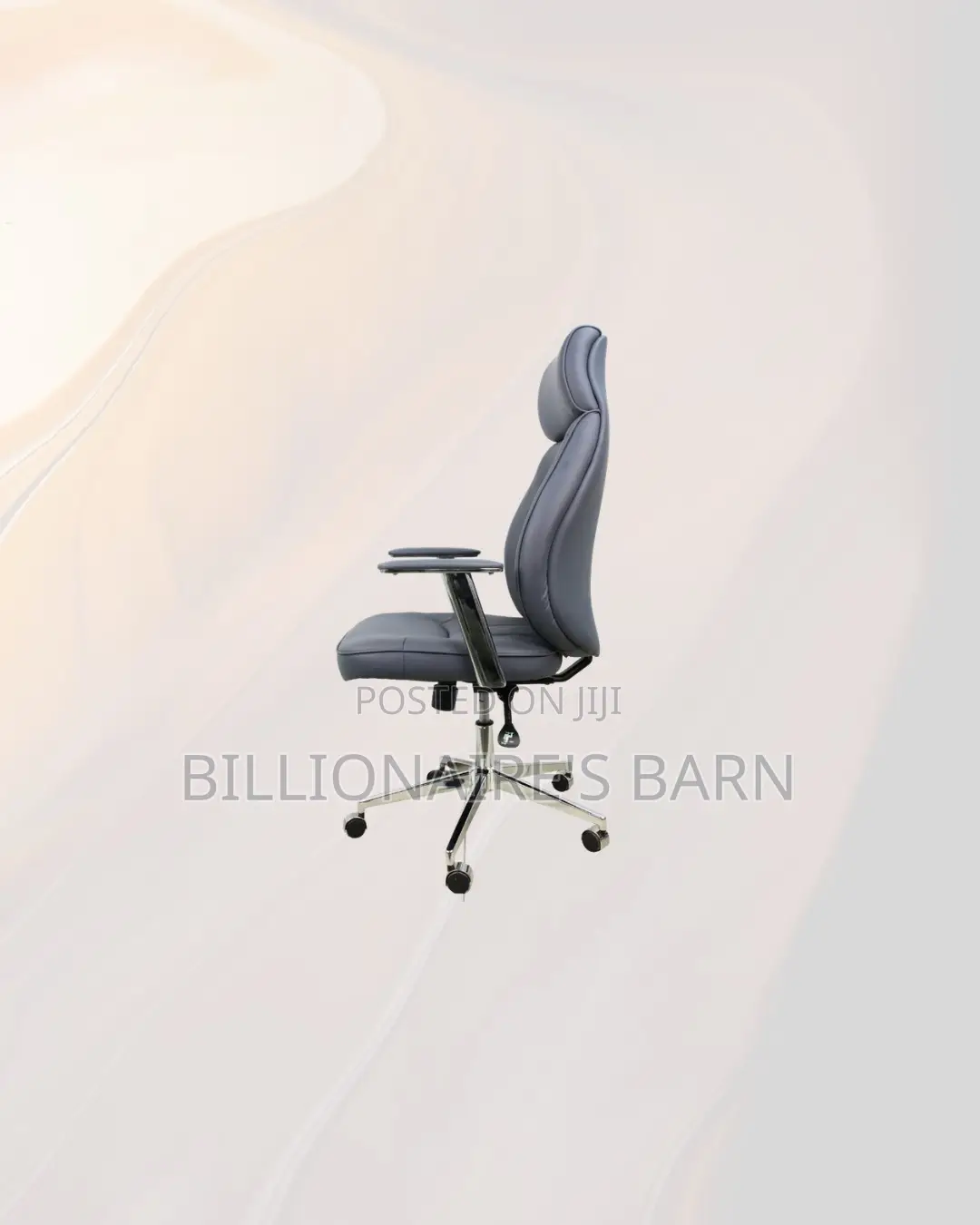 Practical Grey Executive Leather Chair High Back for All Day Support