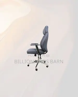 Practical Grey Executive Leather Chair High Back for All Day Support