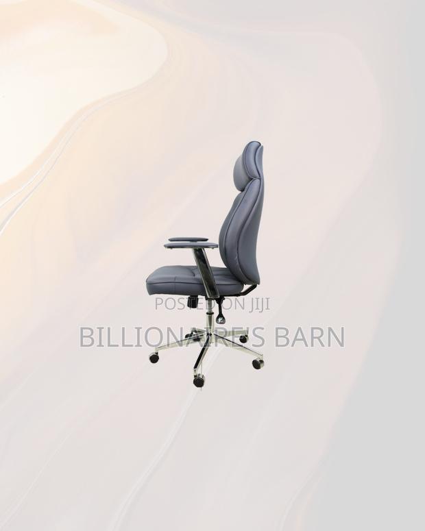 Practical Grey Executive Leather Chair High Back for All Day Support - thumbnail 4