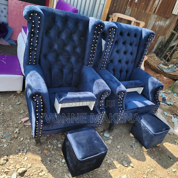 Pedicure Chair Sets Navy Blue