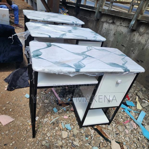 Manicure Tables Black Flamed Metal - main view