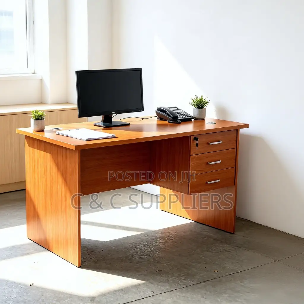 Brown Home Clerical Desk With Drawers