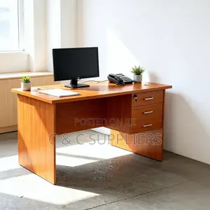 Brown Home Clerical Desk With Drawers