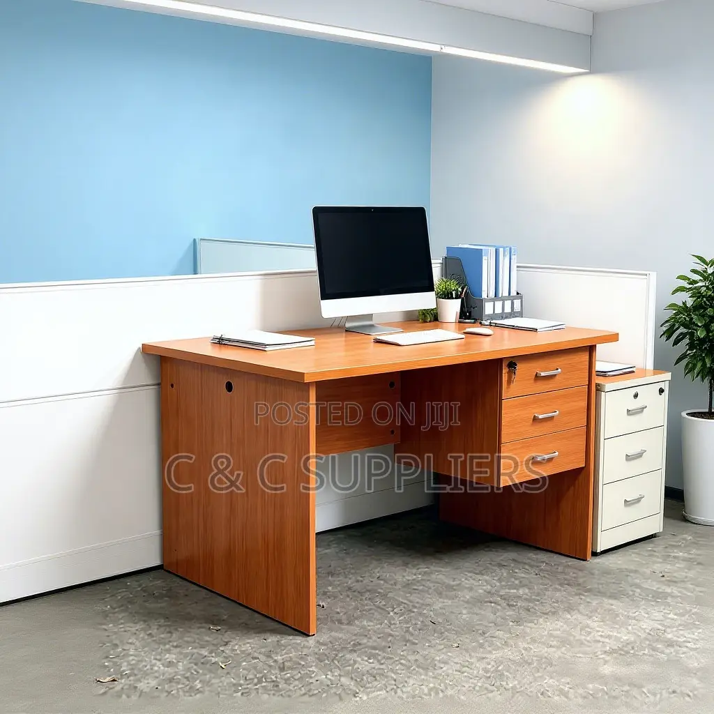 Brown Home Clerical Desk With Drawers