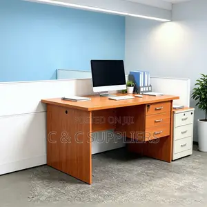 Brown Home Clerical Desk With Drawers