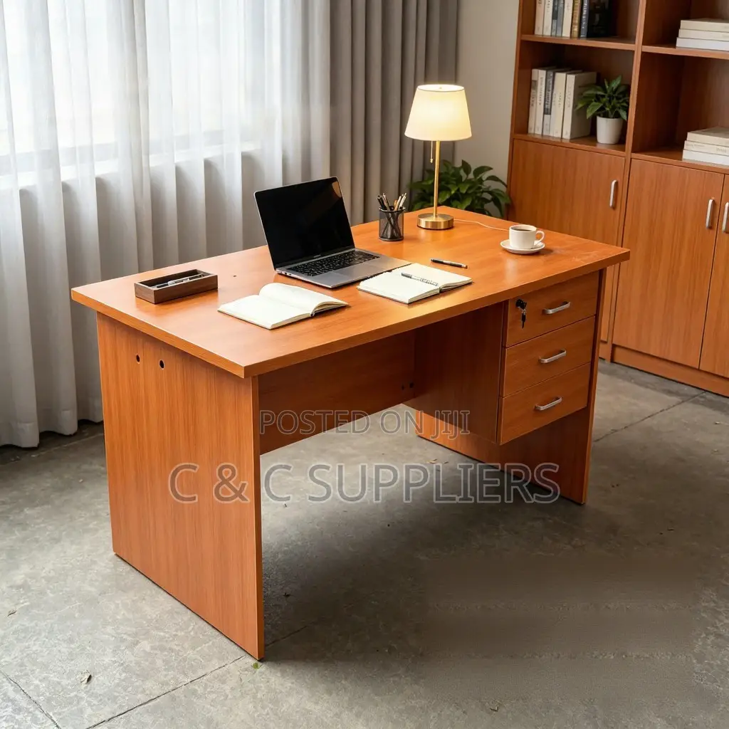 Brown Home Clerical Desk With Drawers