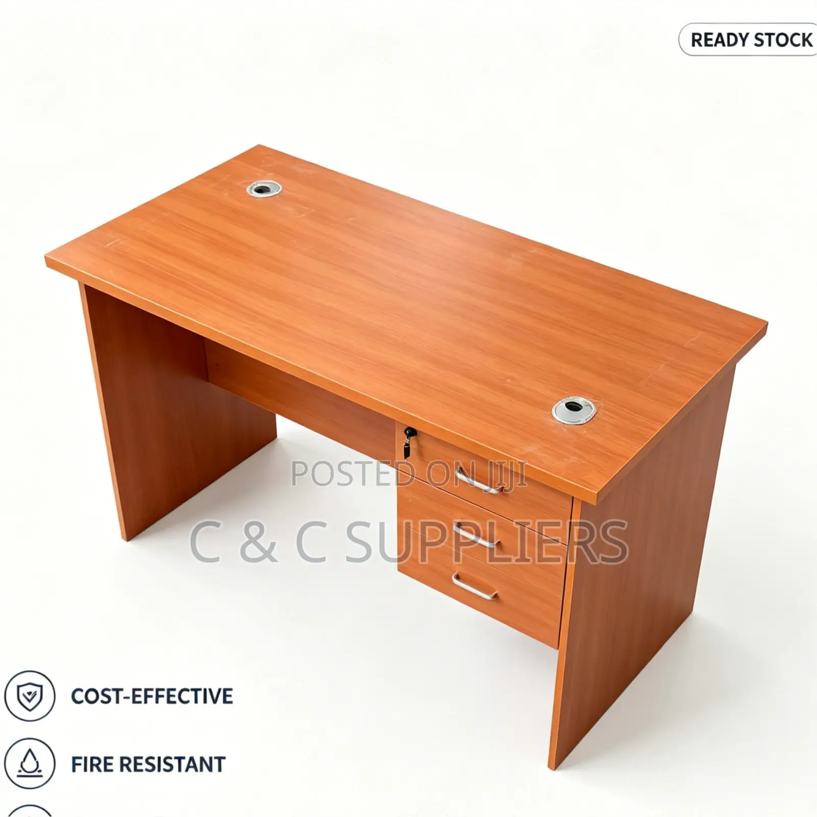 Brown Home Clerical Desk With Drawers