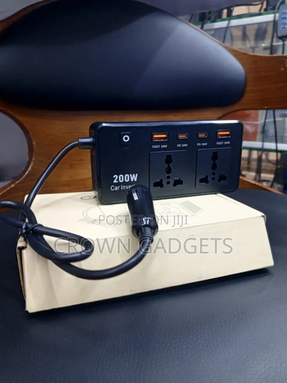 200W Car Power Inverter 12V to 220V Dual AC USB-C Charger