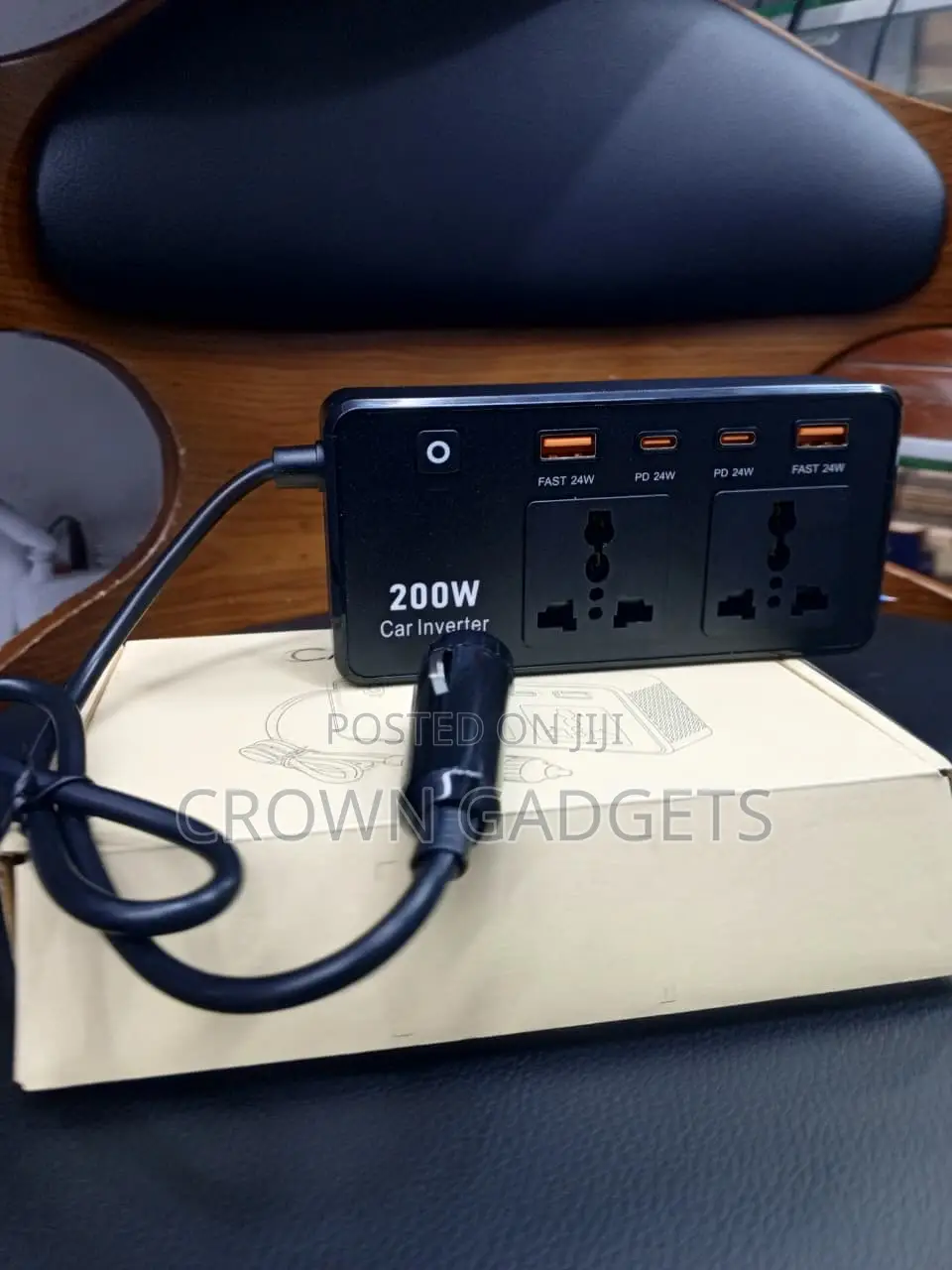 200W Car Power Inverter 12V to 220V Dual AC USB-C Charger