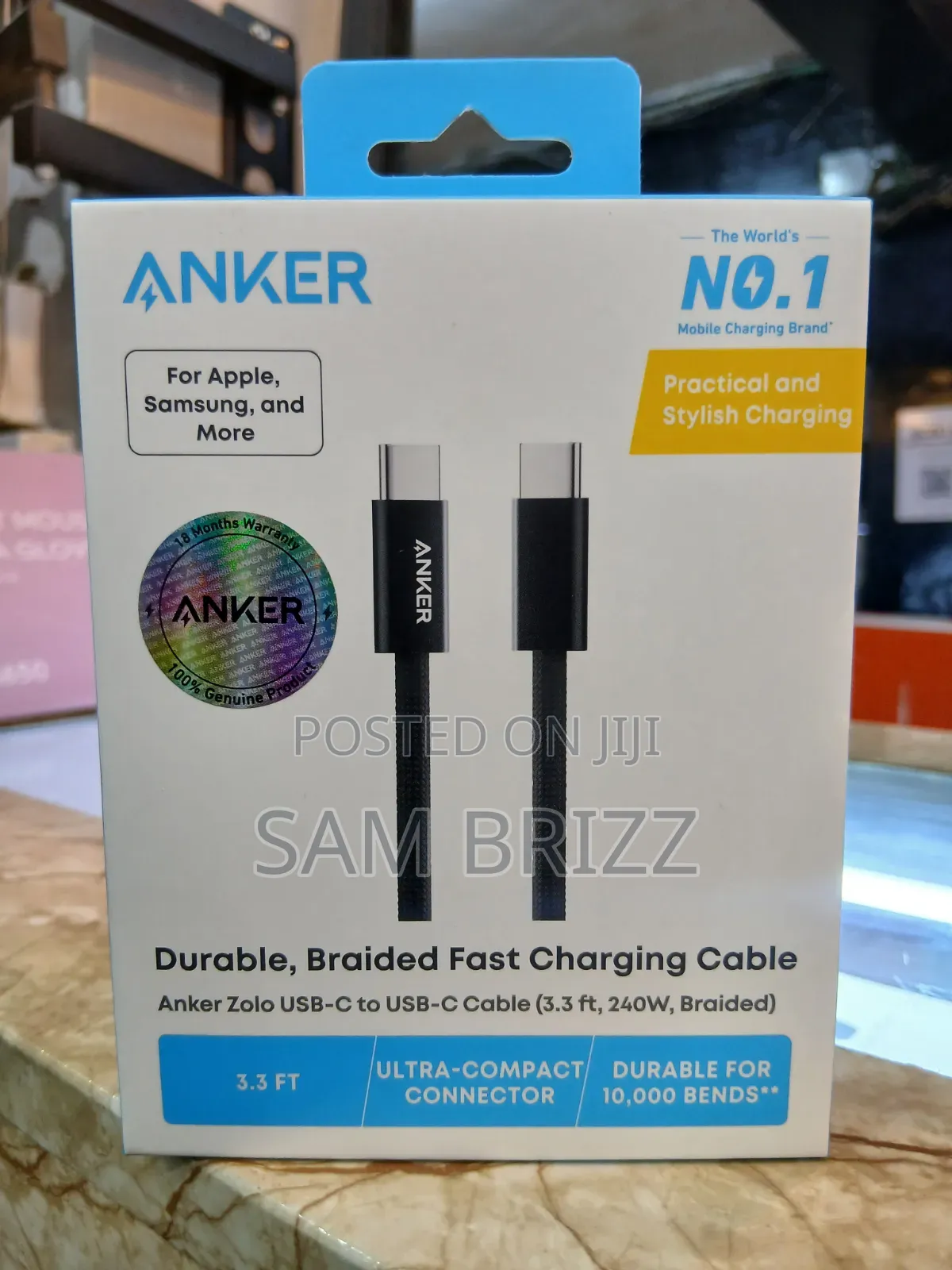 Anker Zolo Braided 240w Usbc Cable