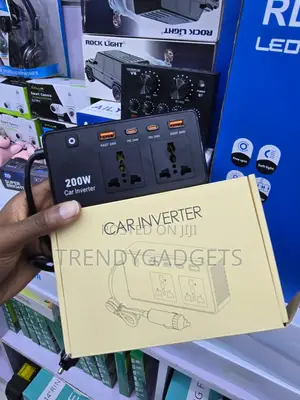 200W Car Inverter With Dual AC USB Type-C PD Fast Charge